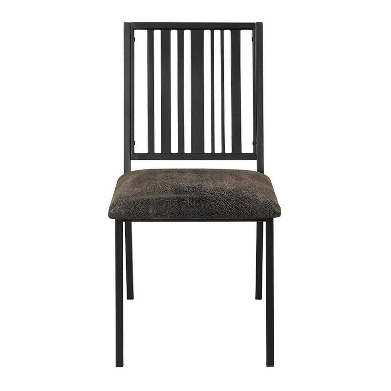 Zudora Side Chair 2Pc, Faux Leather & Black Finish Acme