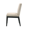 Froja Side Chair 2Pc, Beige Fabric & Black Finish Acme