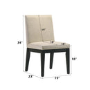 Froja Side Chair 2Pc, Beige Fabric & Black Finish Acme