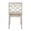 Cillin Side Chair 2Pc, Fabric, Walnut & Antique White Finish Acme