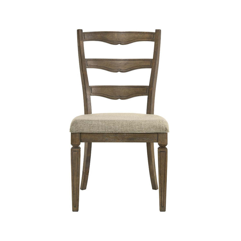 Parfield Side Chair 2Pc, Fabric & Weathered Oak Finish Acme