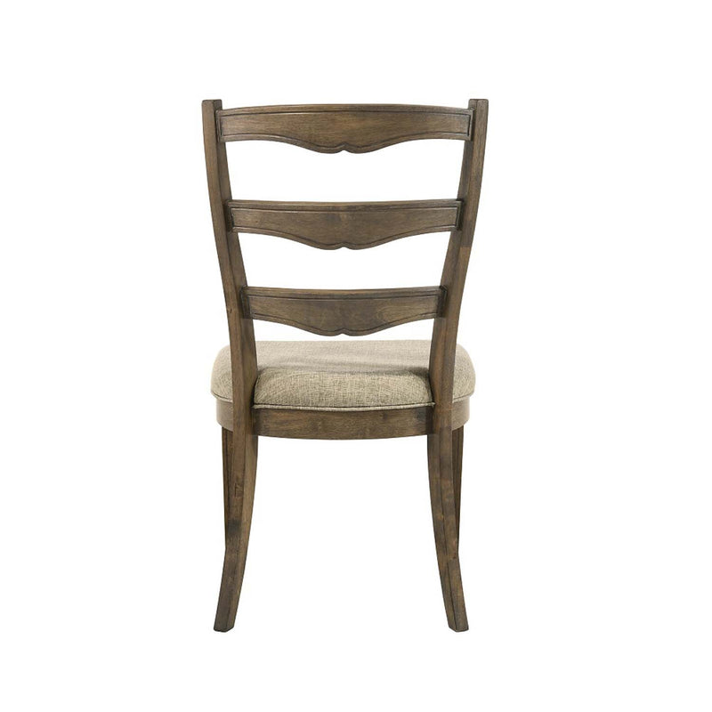 Parfield Side Chair 2Pc, Fabric & Weathered Oak Finish Acme