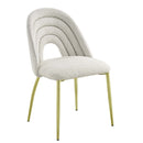 Fadri Side Chair 2Pc, Teddy Sherpa & Mirrored Gold Finish Acme