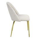 Fadri Side Chair 2Pc, Teddy Sherpa & Mirrored Gold Finish Acme