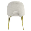Fadri Side Chair 2Pc, Teddy Sherpa & Mirrored Gold Finish Acme
