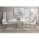 Fadri Side Chair 2Pc, Teddy Sherpa & Mirrored Gold Finish Acme
