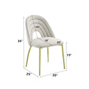 Fadri Side Chair 2Pc, Teddy Sherpa & Mirrored Gold Finish Acme