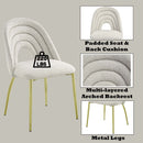 Fadri Side Chair 2Pc, Teddy Sherpa & Mirrored Gold Finish Acme