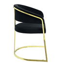Fallon Side Chair, Black Velvet & Mirrored Gold Finish Acme