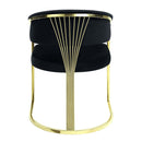 Fallon Side Chair, Black Velvet & Mirrored Gold Finish Acme