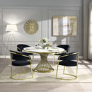 Fallon Side Chair, Black Velvet & Mirrored Gold Finish Acme
