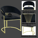 Fallon Side Chair, Black Velvet & Mirrored Gold Finish Acme
