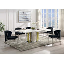 Fallon Side Chair 2Pc, Black Velvet & Mirrored Silver Finish Acme
