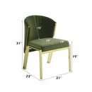 Fallon Side Chair 2Pc, Green Velvet & Mirrored Gold Finish Acme