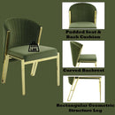 Fallon Side Chair 2Pc, Green Velvet & Mirrored Gold Finish Acme