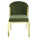 Fallon Side Chair 2Pc, Green Velvet & Mirrored Gold Finish Acme