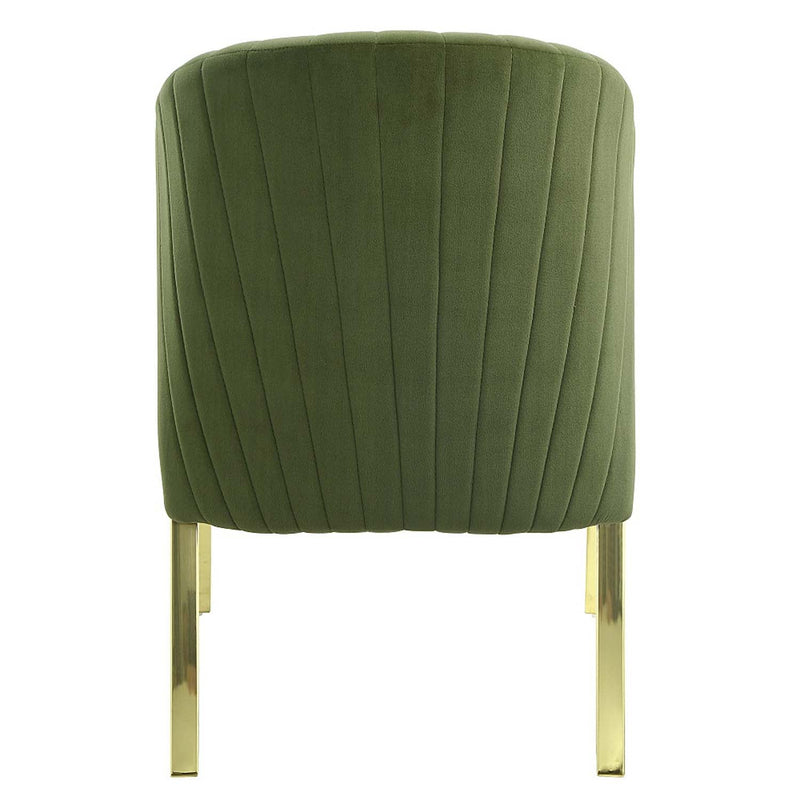 Fallon Side Chair 2Pc, Green Velvet & Mirrored Gold Finish Acme