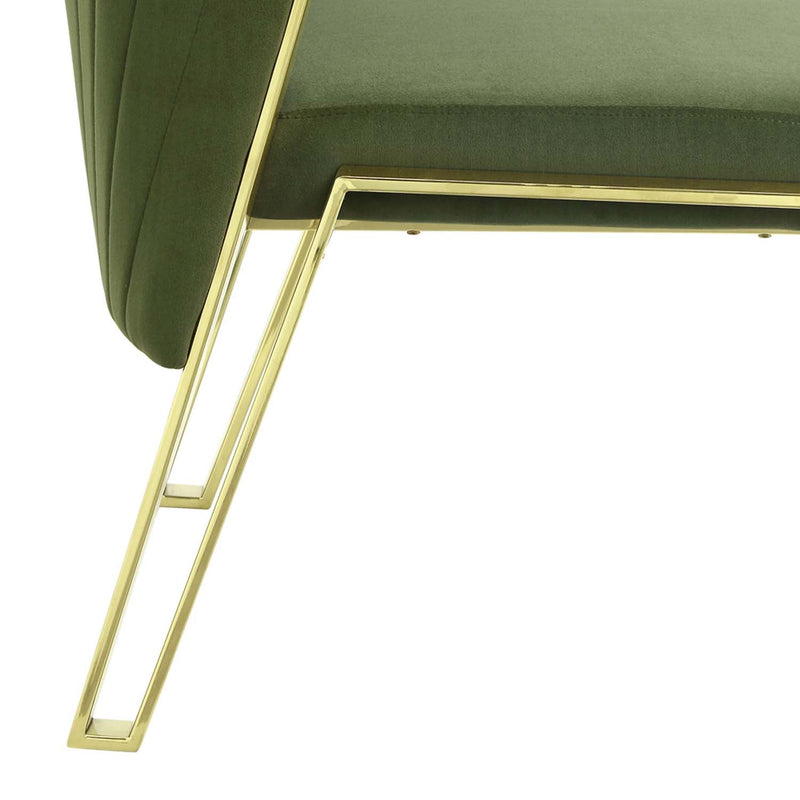 Fallon Side Chair 2Pc, Green Velvet & Mirrored Gold Finish Acme