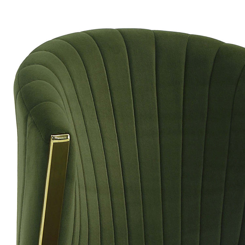 Fallon Side Chair 2Pc, Green Velvet & Mirrored Gold Finish Acme