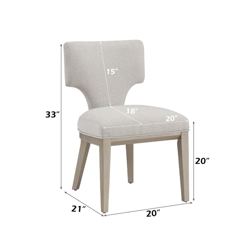 Kasa Side Chair 2Pc, Linen & Champagne Finish Acme