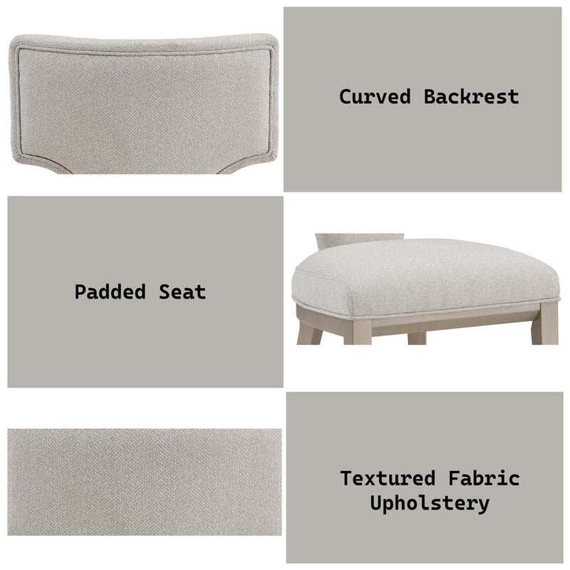 Kasa Side Chair 2Pc, Linen & Champagne Finish Acme