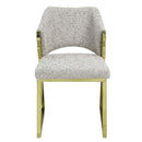 Galdesa Side Chair 2Pc, Teddy Sherpa & Mirrored Gold Finish Acme
