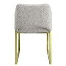 Galdesa Side Chair 2Pc, Teddy Sherpa & Mirrored Gold Finish Acme