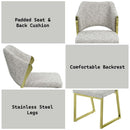 Galdesa Side Chair 2Pc, Teddy Sherpa & Mirrored Gold Finish Acme