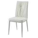 Kamaile Side Chair 2Pc, Beige Faux Leather & Chrome Finish Acme