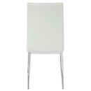 Kamaile Side Chair 2Pc, Beige Faux Leather & Chrome Finish Acme