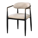 Jaramillo Side Chair 2Pc, Beige Chenille & Black Finish Acme