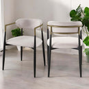Jaramillo Side Chair 2Pc, Beige Chenille & Black Finish Acme