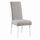 Hollyn Side Chair 2Pc, Gray Linen & White Finish Acme
