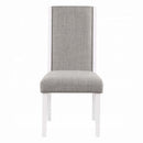 Hollyn Side Chair 2Pc, Gray Linen & White Finish Acme