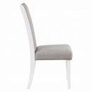Hollyn Side Chair 2Pc, Gray Linen & White Finish Acme