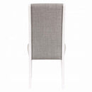 Hollyn Side Chair 2Pc, Gray Linen & White Finish Acme