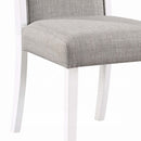 Hollyn Side Chair 2Pc, Gray Linen & White Finish Acme