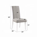 Hollyn Side Chair 2Pc, Gray Linen & White Finish Acme