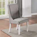 Hollyn Side Chair 2Pc, Gray Linen & White Finish Acme