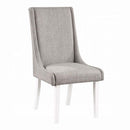 Hollyn Side Chair 2Pc, Gray Linen & White Finish Acme