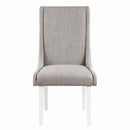 Hollyn Side Chair 2Pc, Gray Linen & White Finish Acme