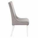 Hollyn Side Chair 2Pc, Gray Linen & White Finish Acme