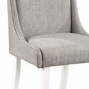 Hollyn Side Chair 2Pc, Gray Linen & White Finish Acme