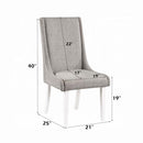 Hollyn Side Chair 2Pc, Gray Linen & White Finish Acme
