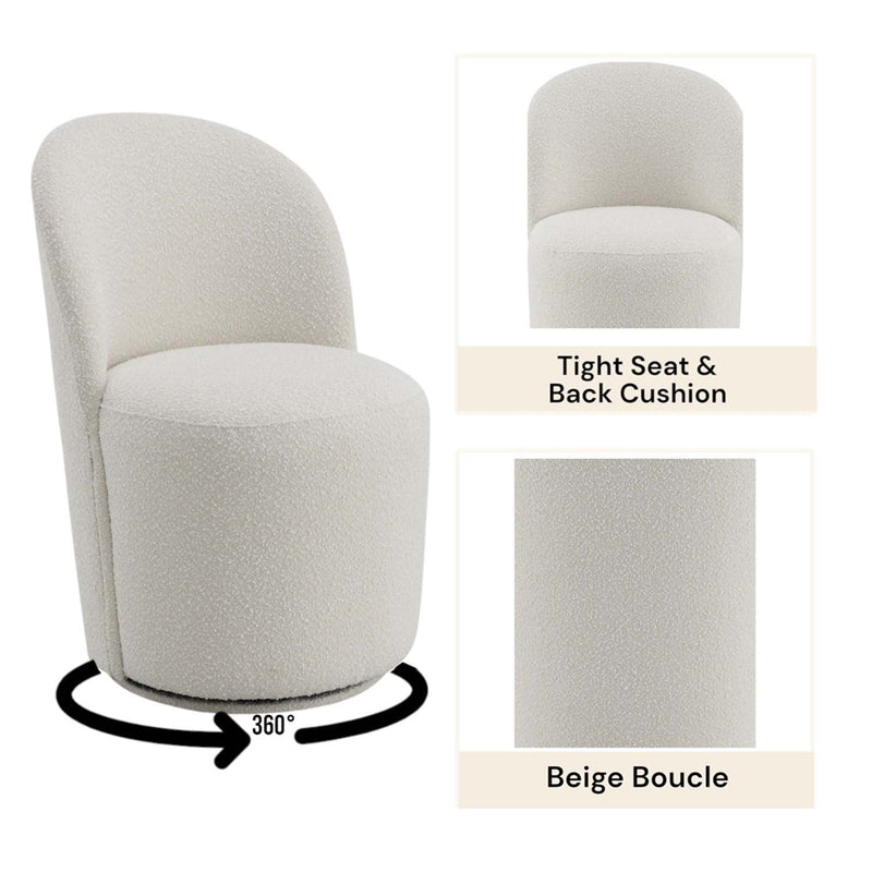 Hollis Side Chair 2Pc, Beige Boucle Acme