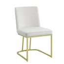 Zazie Side Chair 2Pc, White Velvet & Gold Finish Acme