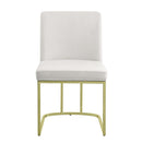 Zazie Side Chair 2Pc, White Velvet & Gold Finish Acme