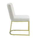 Zazie Side Chair 2Pc, White Velvet & Gold Finish Acme