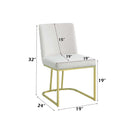 Zazie Side Chair 2Pc, White Velvet & Gold Finish Acme