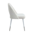 Zemirah Side Chair 2Pc, White Velvet & White Gloss Finish Acme